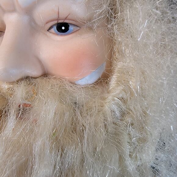 Old World Christmas Santa 24" Tree Table Topper Real Fur Lantern Works Vintage - Picture 9 of 16